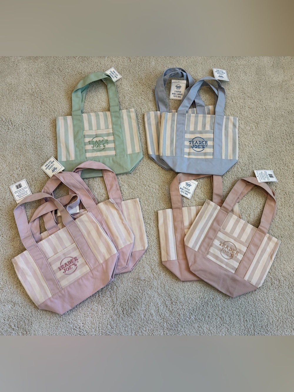 Trader Joe’s Striped Mini Canvas Tote Bag